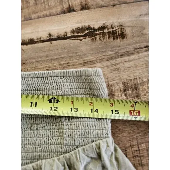 Madewell Dobby Smocked Soft Green Mini Skirt Women's Size M NWT - Picture 4 of 7